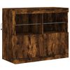 vidaXL Sideboard with LED Lights Smoked Oak 79.5"x14.6"x26.4"