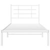 vidaXL Bed Frame White Powder-Coated Steel Twin Bed Frame Rectangular