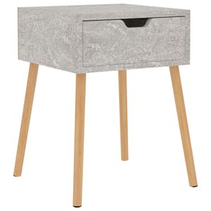 vidaXL Bedside Cabinet Concrete grey Engineered wood Medium