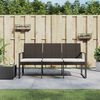 vidaXL 3-Seater Garden Bench Brown PP (Polypropylene) with rattan look