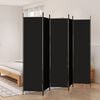 vidaXL 5-Panel Room Divider Black 98.4"x78.7" Fabric