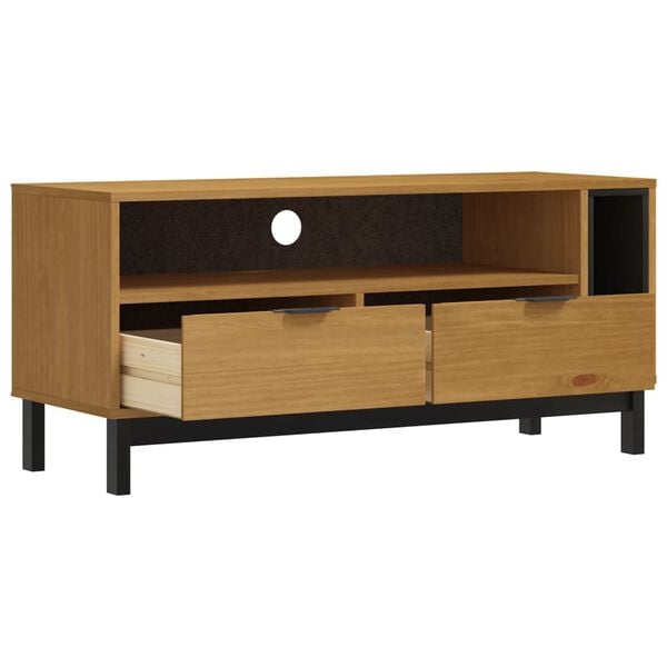 vidaXL TV Cabinet Oak Solid pine wood with an oak finish Medium