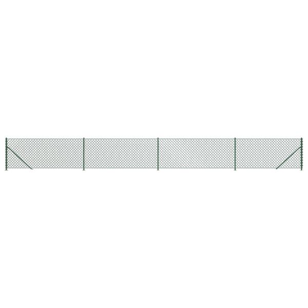 vidaXL Chain Link Fence with Flange Green 2.6x32.8'
