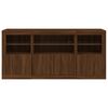 vidaXL Sideboard Brown oak Engineered wood, glass 56.1 x 14.6 x 26.4 in