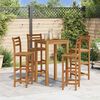 vidaXL Bar Stool Set of 4 Natural wood Solid acacia wood Standard