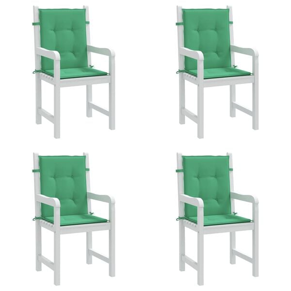 vidaXL Lowback Chair Cushion Set of 4 Green Oxford fabric (100% polyester)