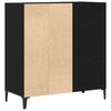 vidaXL Record Cabinet with Shelf Black Oak 33.27 x 14.96 x 35.04 in