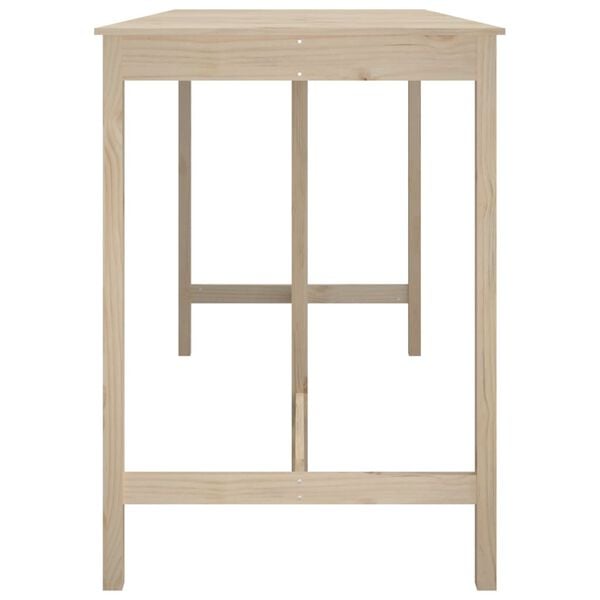 vidaXL Bar Table Natural Wood Solid pinewood Standard Bar Table Size