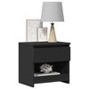 vidaXL Bedside Cabinet Black Engineered wood Compact Bedside Cabinet