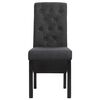 vidaXL Dining Chair Set of 4 Dark Gray Fabric and Rubber Wood Standard