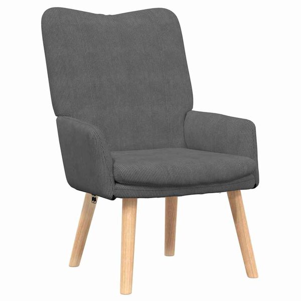 vidaXL Armchair Dark Grey 24.80 x 26.38 x 37.01 in Sherpa Fabric