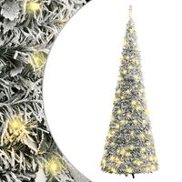 vidaXL Artificial Christmas Tree Pop-up Flocked Snow 50 LEDs 47.2"