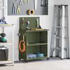 vidaXL Tool Trolley with Shelf Olive Green 25.59 x 13.78 x 43.70 in