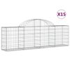 vidaXL Gabion Basket Set of 15 Silver Galvanized Iron Large