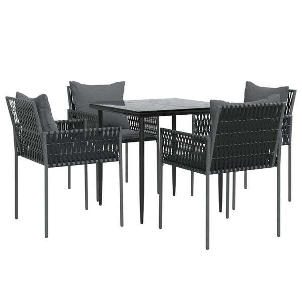 vidaXL Garden Dining Set Black