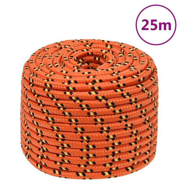 vidaXL Boat Rope Orange 0.55 " 82.0 ' Polypropylene