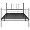 vidaXL Bed Frame Black Powder-coated metal Full Durable Bed Frame