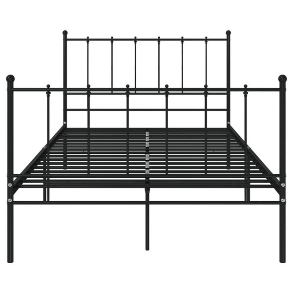 vidaXL Bed Frame Black Powder-coated metal Full Durable Bed Frame