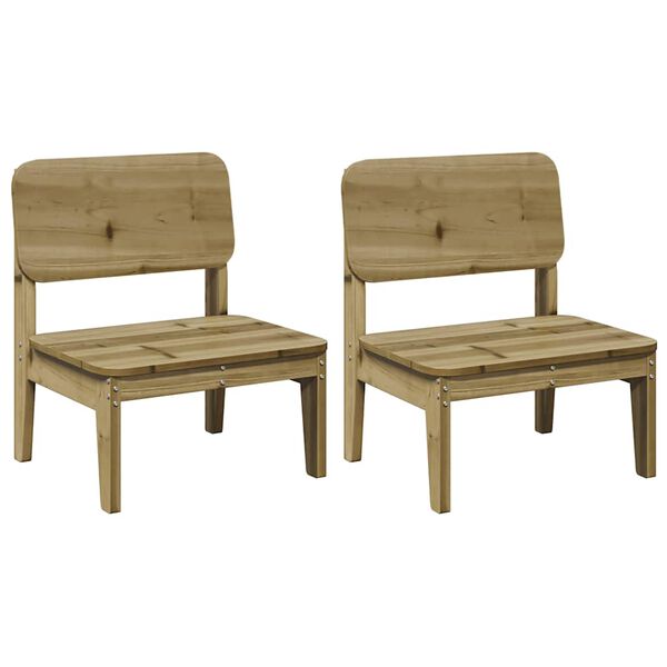 vidaXL Garden Chair Set of 2 Natural Wood Pine Wood Standard Durable
