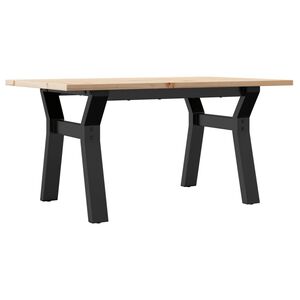 vidaXL Coffee Table Natural wood and black