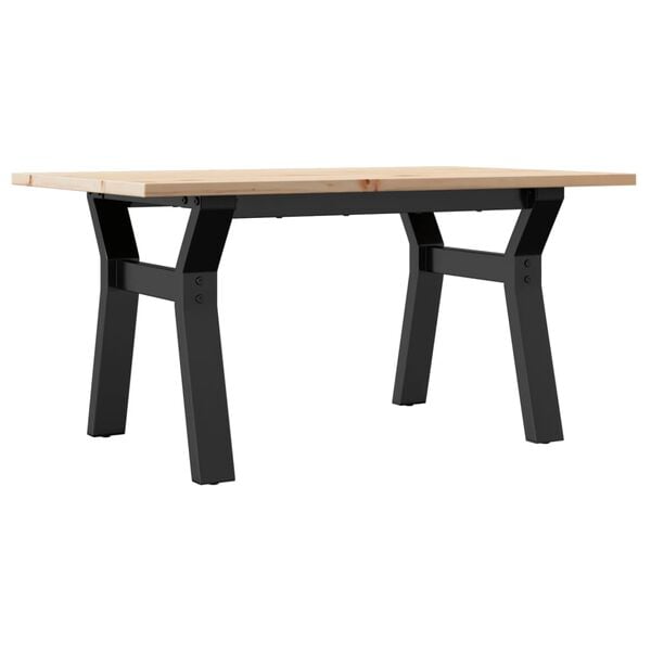 vidaXL Coffee Table Natural wood and black