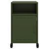 vidaXL Bedside Cabinet Set of 2 Olive Green Cold-Rolled Steel Medium