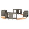 vidaXL Hot Tub Surround Grey Poly Rattan, Solid Acacia Wood Large