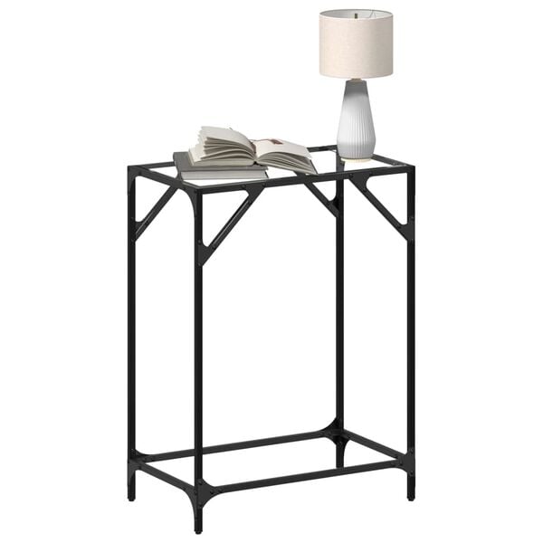 vidaXL Console Table Transparent glass and steel Steel and glass Sleek