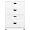 vidaXL Filing Cabinet White Steel Medium Filing Cabinet Rectangular