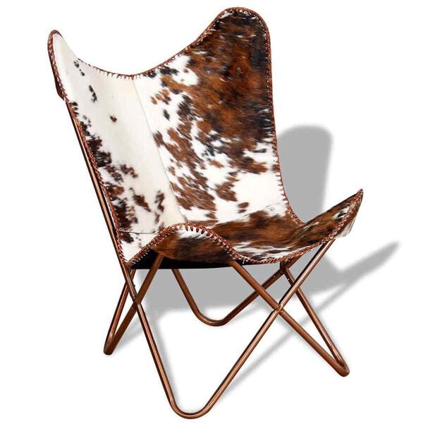 vidaXL Butterfly Chair Brown and White