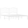 vidaXL Bed Frame White Powder-Coated Steel 63 x 79 in Bed Frame