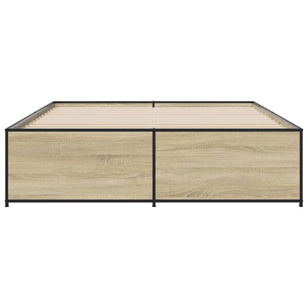 vidaXL Bed Frame Sonoma oak Engineered wood King Modern Bed Frame