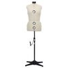 vidaXL Dress Form Cream and black Polyester, ABS M Height-Adjustable
