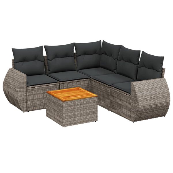 vidaXL Garden Sofa Set Grey PE rattan Large Modular Garden Sofa Set