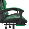 vidaXL Gaming Chair with Footrest Black and Green Faux Leather