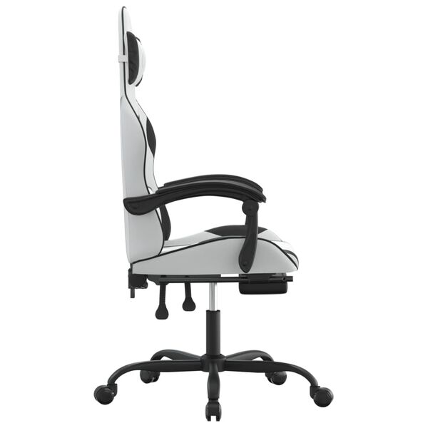 vidaXL Gaming Chair White and Black Faux leather, metal, plywood, foam