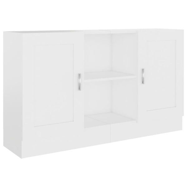 vidaXL Sideboard White Engineered Wood Sideboard Rectangular Modern