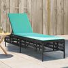 vidaXL Patio Sun Lounger Black PE rattan Standard Patio Sun Lounger
