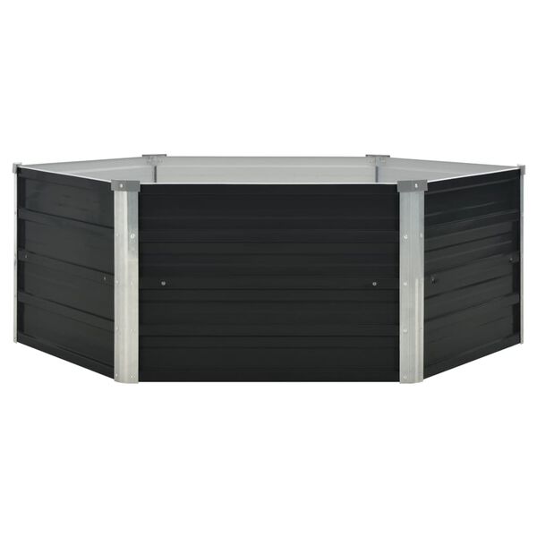 vidaXL Raised Garden Bed Anthracite Galvanized steel