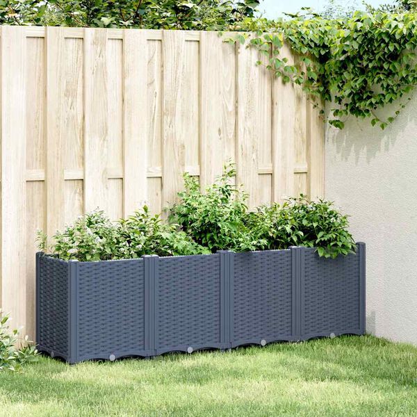 vidaXL Garden Planter Blue Grey Polypropylene Large Modular