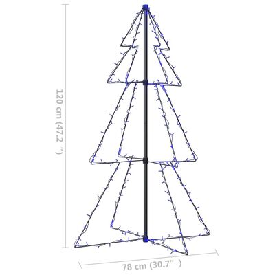 vidaXL Christmas Cone Tree 160 LEDs Indoor and Outdoor 30.7"x47.2"
