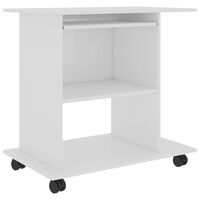 vidaXL Computer Desk High Gloss White 31.5"x19.7"x29.5" Engineered Wood