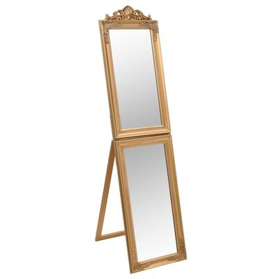 vidaXL Free-Standing Mirror Gold 15.7"x63"