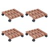 vidaXL Plant Trolley Set of 4 Brown Wood-Plastic Composite 11.8x11.8 in