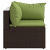 vidaXL Patio Corner Sofa Brown PE rattan Medium Adjustable Feet