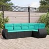 vidaXL Patio Sofa Set Black, Blue