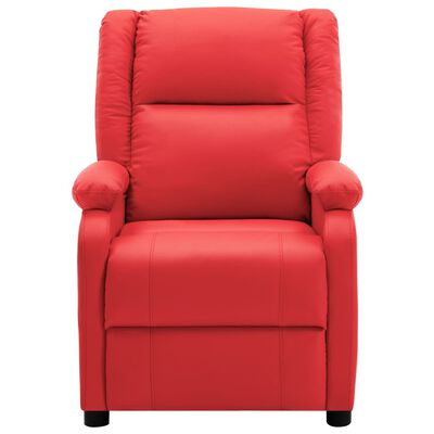 vidaXL Electric Massage Recliner Red Faux Leather