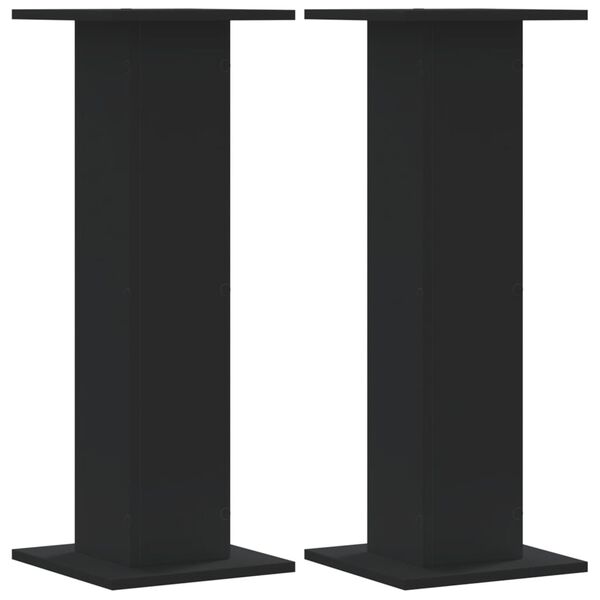 vidaXL Plant Stands 2 pcs Black 11.8x11.8x31.5" Engineered Wood