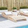 vidaXL Sun Lounger Natural Pine Solid Pine Wood Large