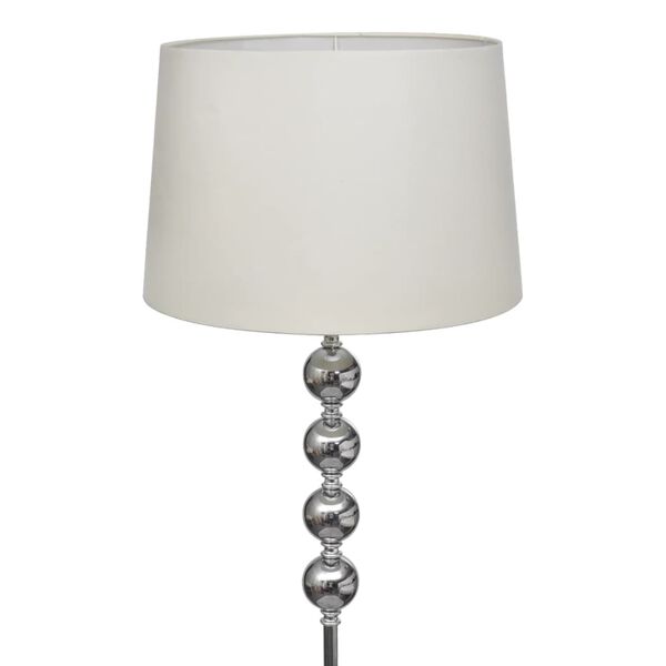 vidaXL Floor Lamp White and Chrome Polyester and Chrome Standard